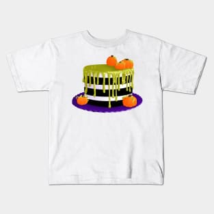 Striped Halloween Cake Kids T-Shirt